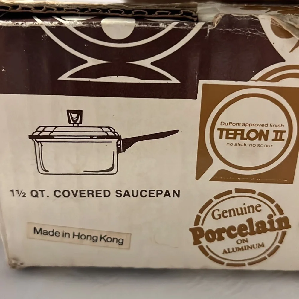 Ekco Eterna Country Garden Teflon Covered Sauce Pan NOS in box